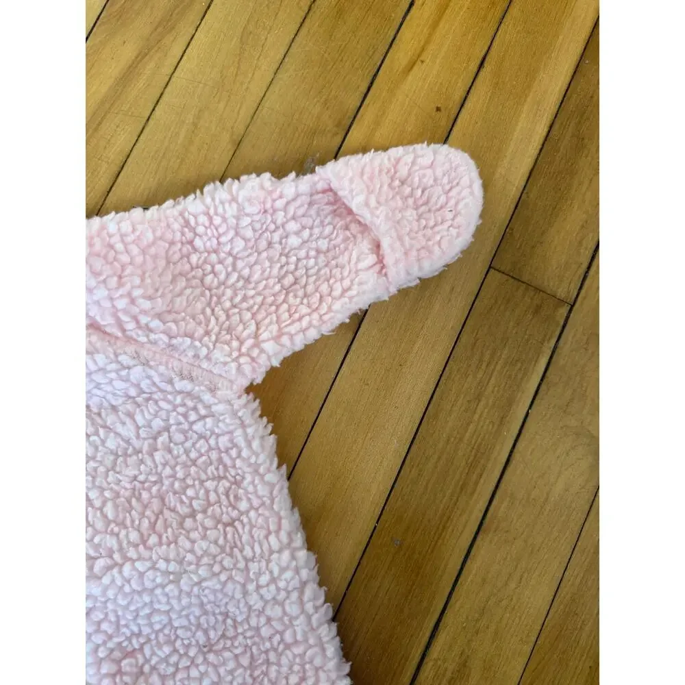 Vintage cuddle time hooded pink fuzzy infant‎ one piece suit
